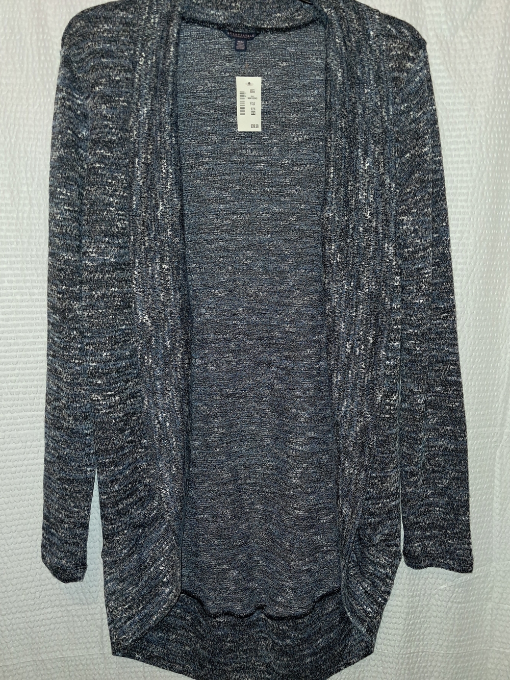 Aeropostale Navy Marled Open-Front Cardigan